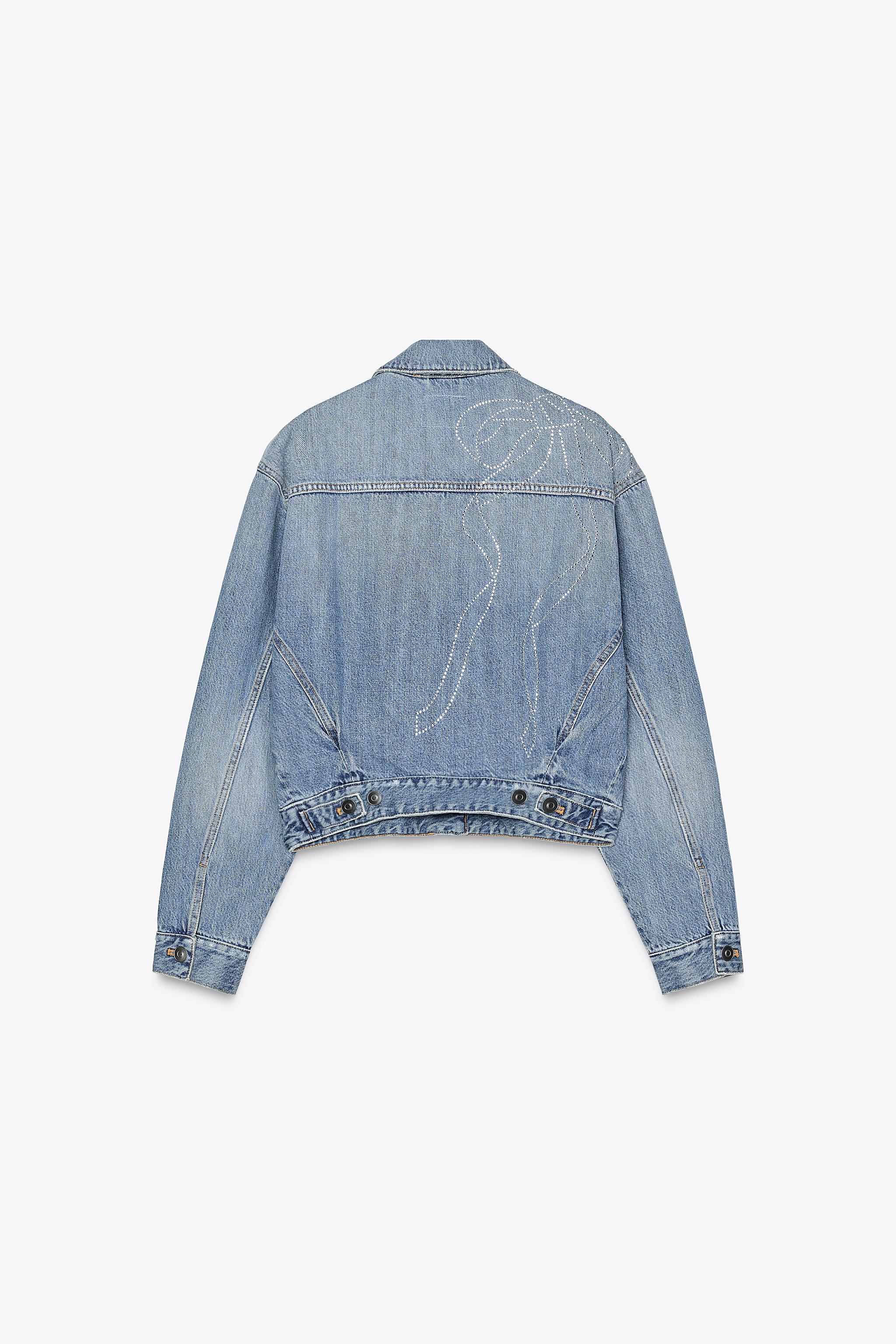 ZARA TRF キルティング デニムジャケット ブルー XS-S zara】TRF キルティング デニムジャケット - メルカリ