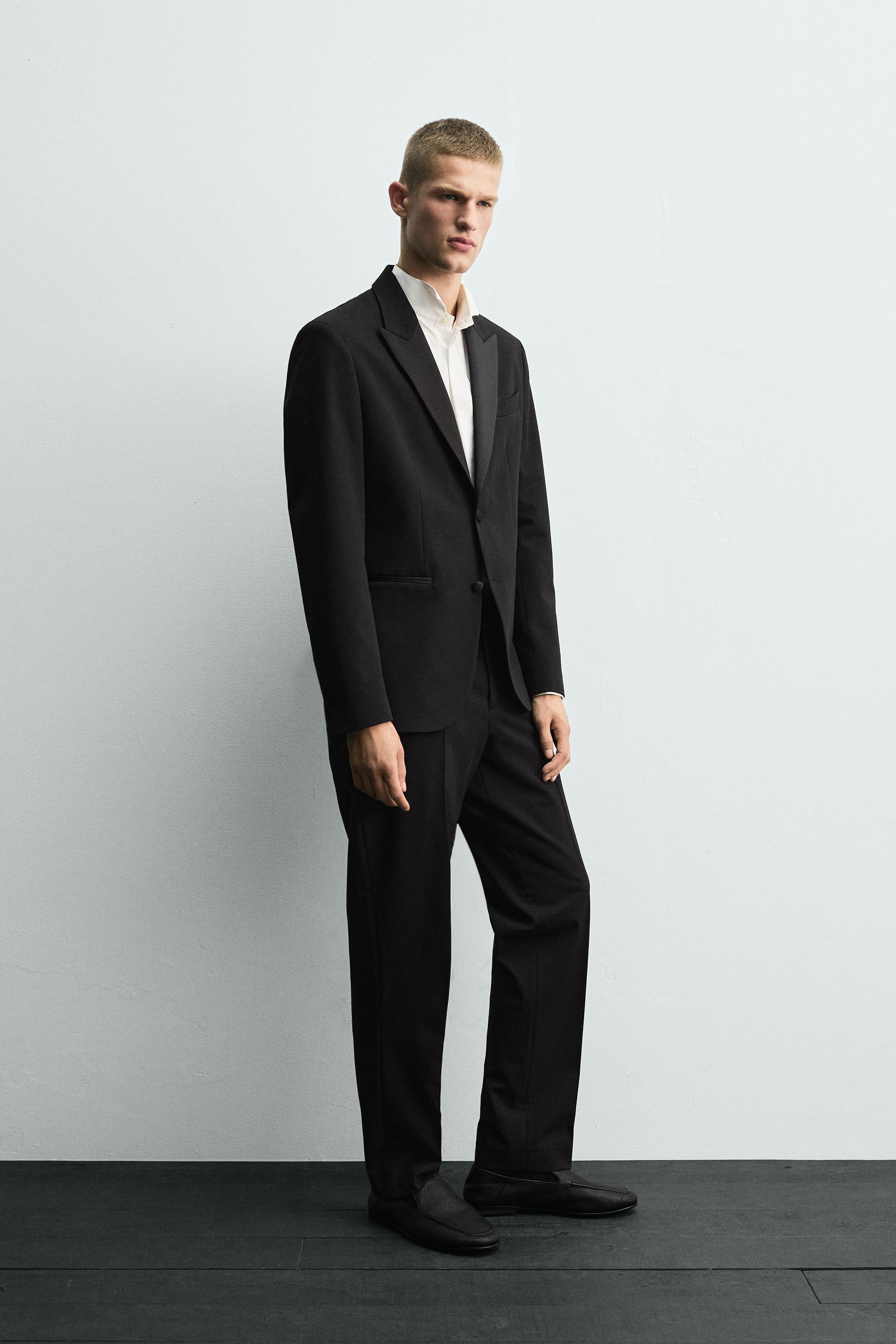 ウールタキシードスーツパンツ - ブラック | ZARA Japan / 日本