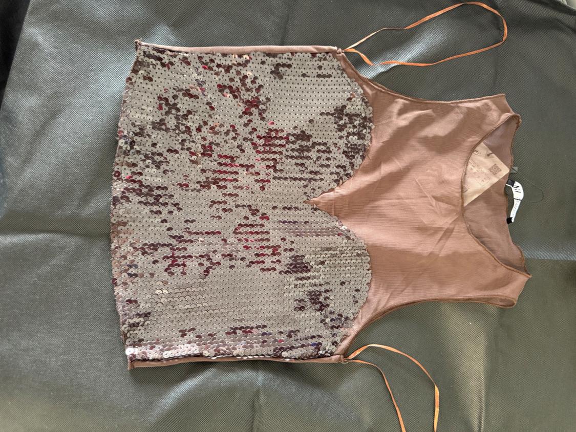 SEQUIN TULLE TOP