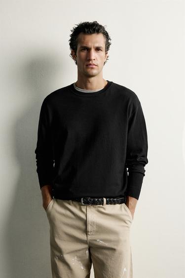 BASIC REGULAR FIT SWEATER — Black 2