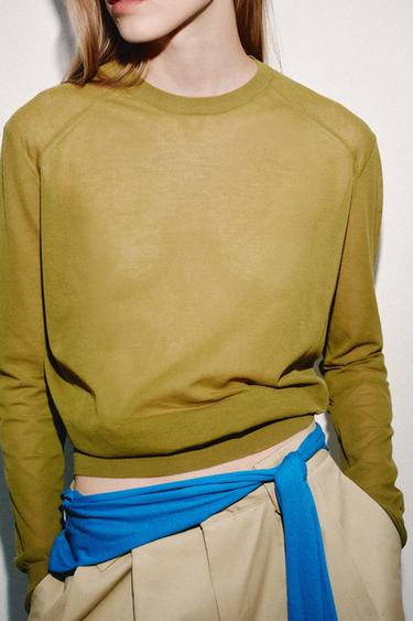 JERSEY PUNTO COSTURAS HOMBRO - Oliva de Zara