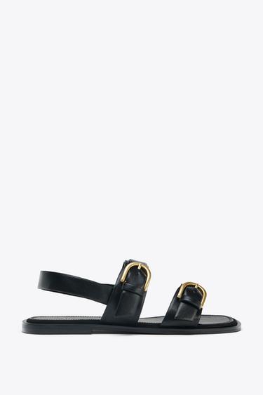 SANDALIA HEBILLA DOBLE - Negro de Zara