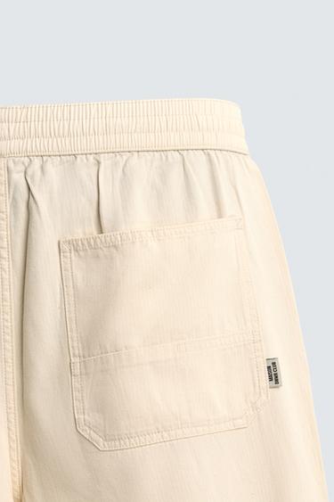 PANTALON COUPE DÉCONTRACTÉE À CHEVRONS - Beige clair de Zara - Image 9