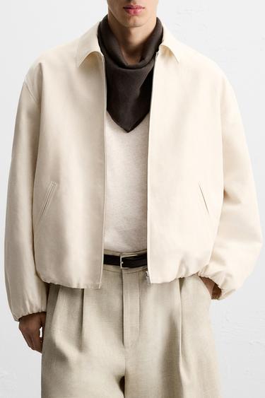 CROPPED FIT JACKET - Sand by Zara