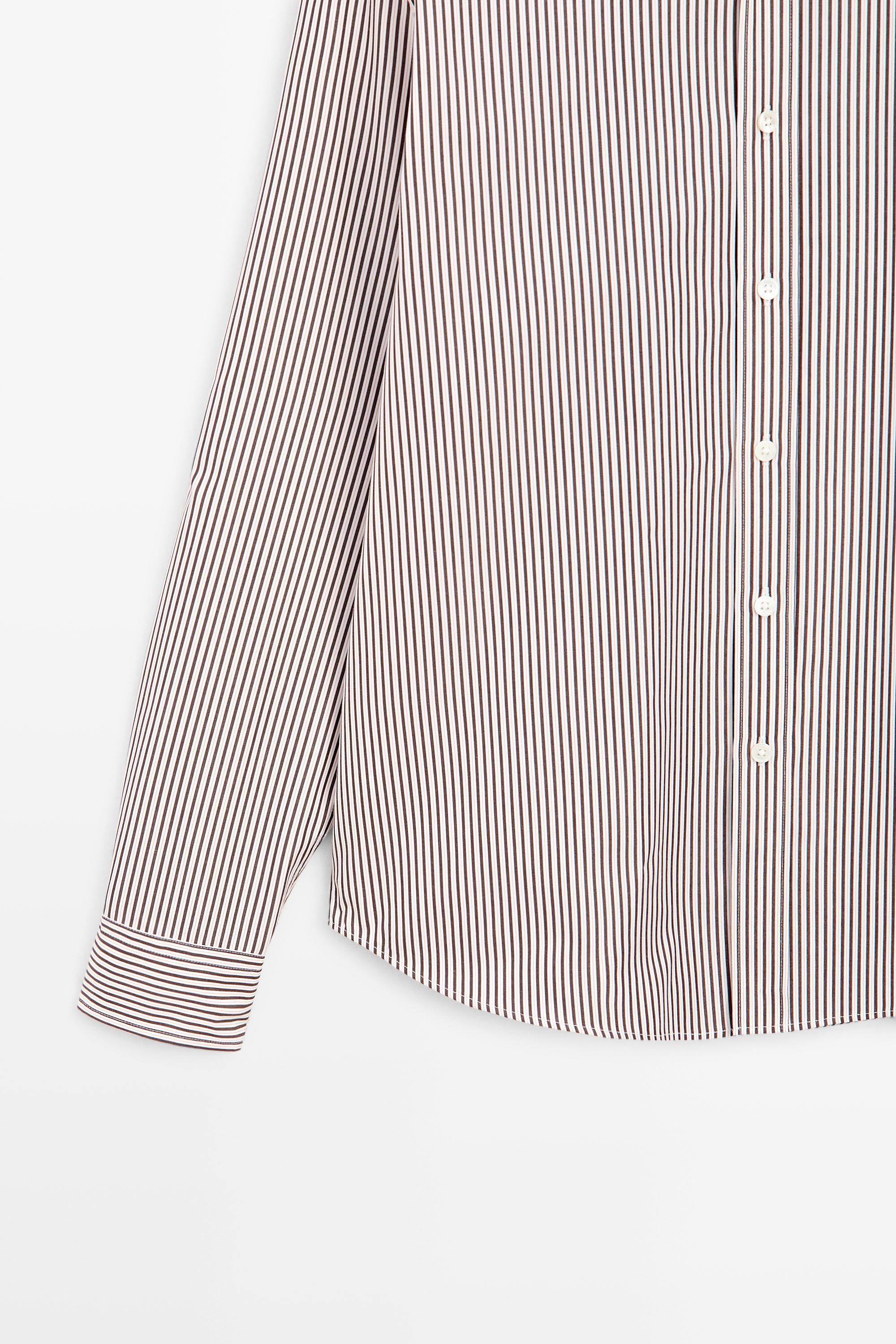 100% cotton regular fit striped shirt