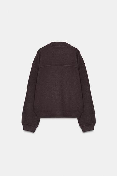 SUDADERA SOFT MANGA LARGA - Chocolate de Zara