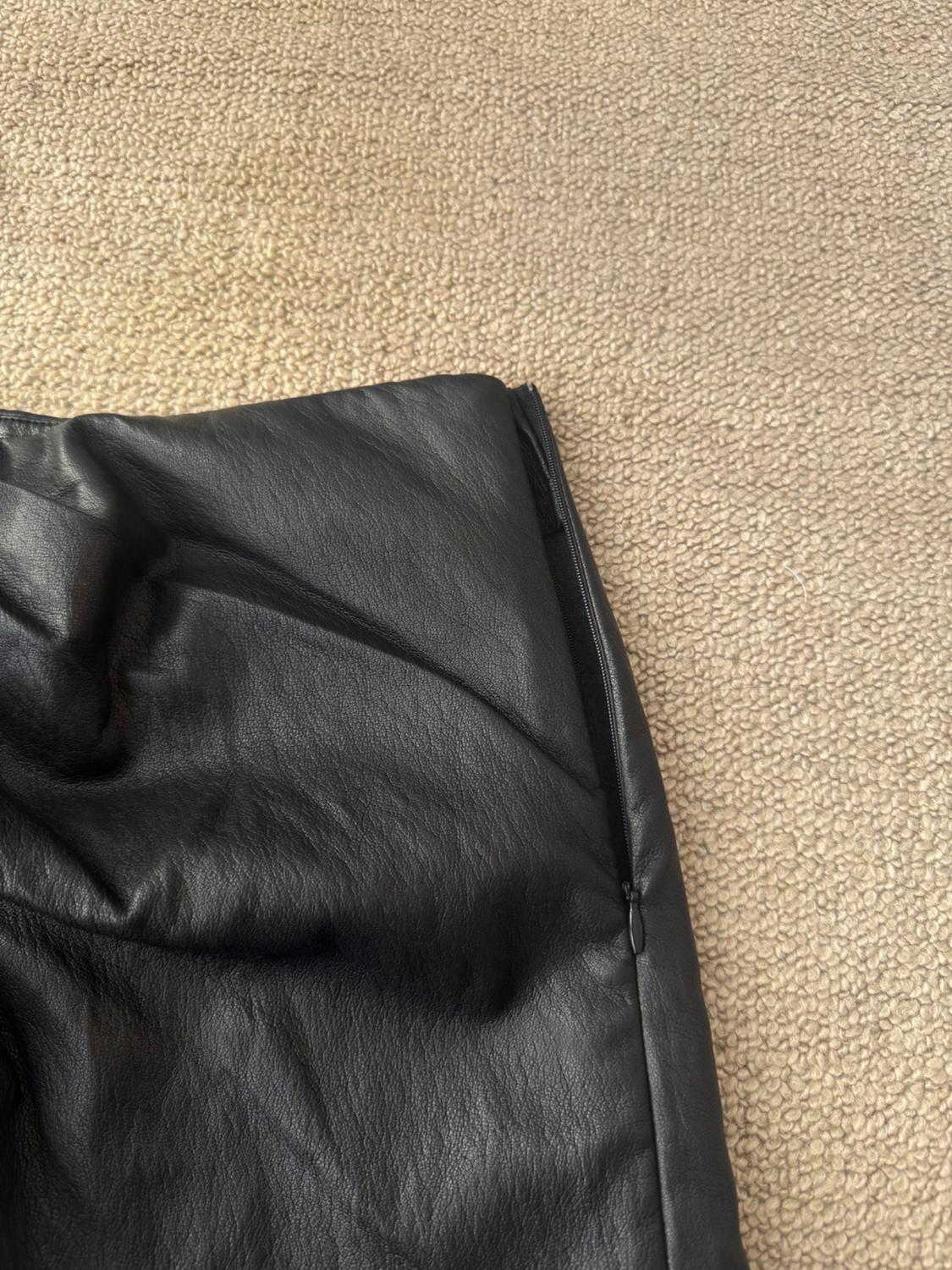 ZARA FAUX LEATHER DRAPE SKORT - Image 4