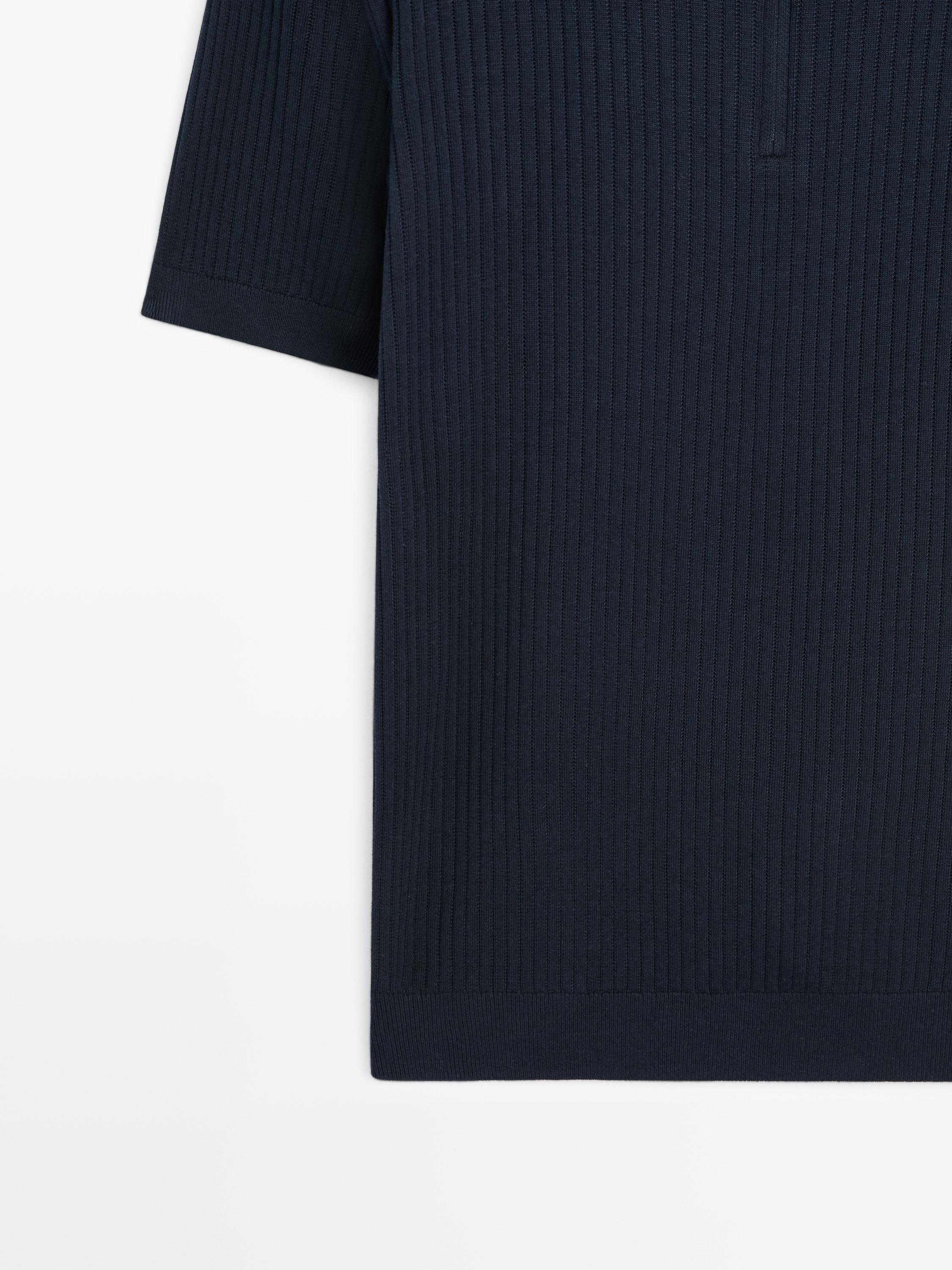 Pull polo en maille à col zippé