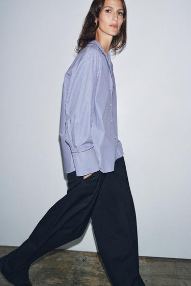 CHEMISE LISERÉS CONTRASTE ZW COLLECTION - Bleu / Blanc de Zara - Image 5