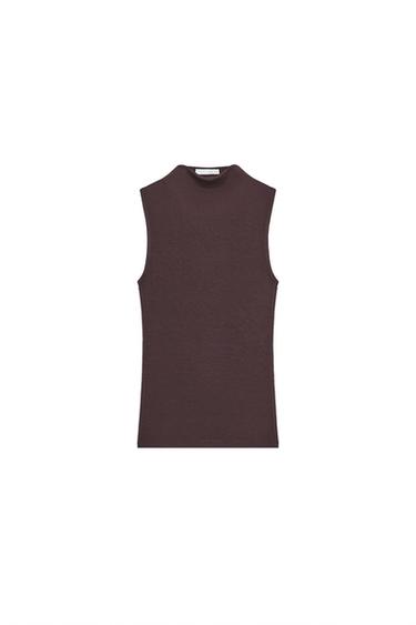 TOP ALGODÓN MODAL - Granate de Zara