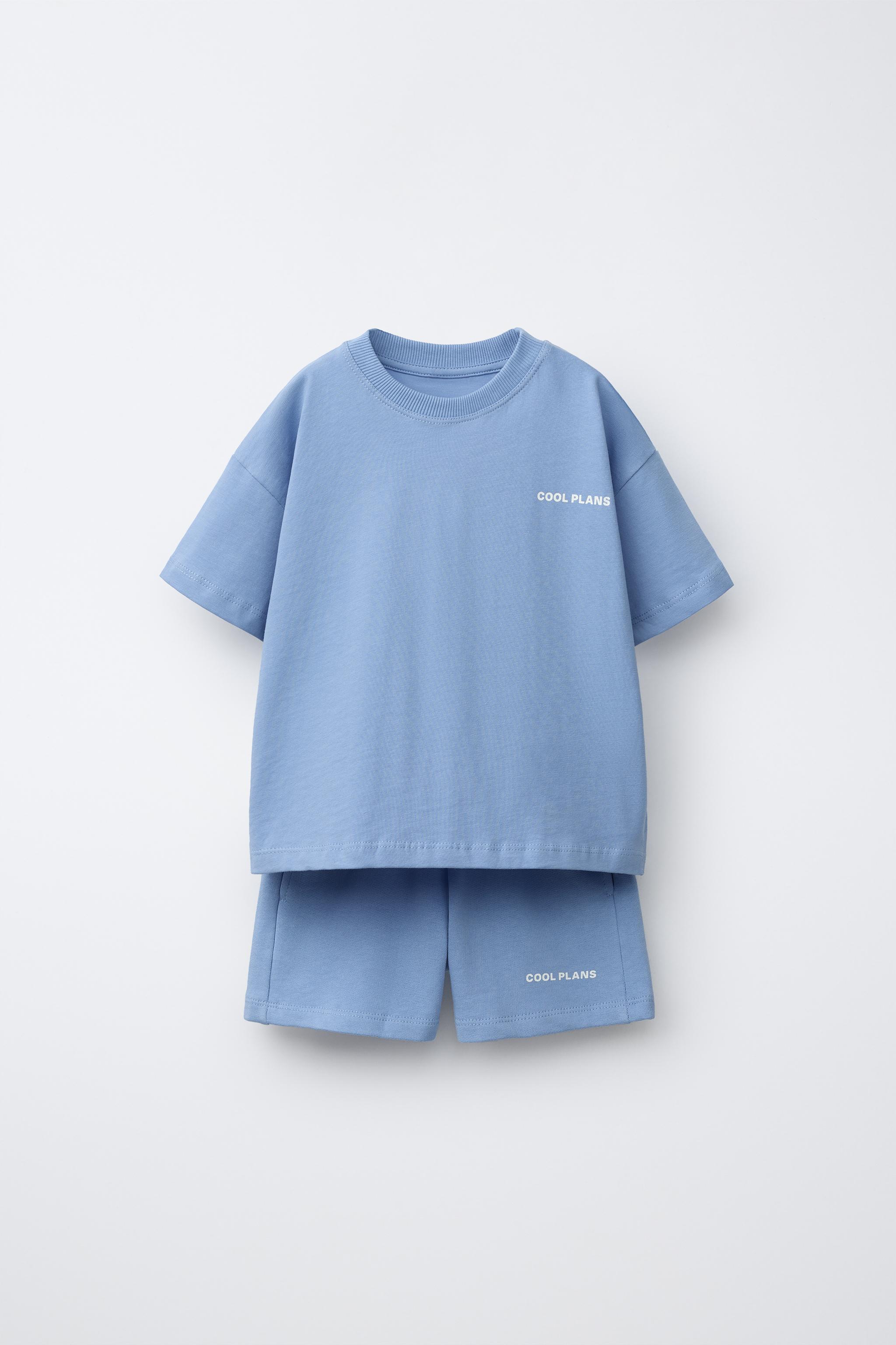 ENSEMBLE JOGGING T-SHIRT ET BERMUDA À INSCRIPTION