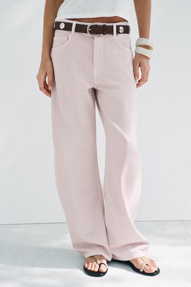 ZW COLLECTION HIGH-WAIST BARREL JEANS - Lavender by Zara - Image 1