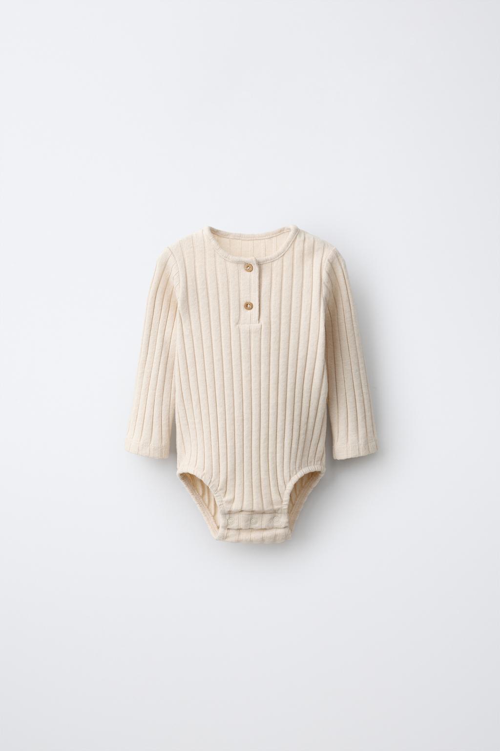 RIBBED HENLEY BODYSUIT