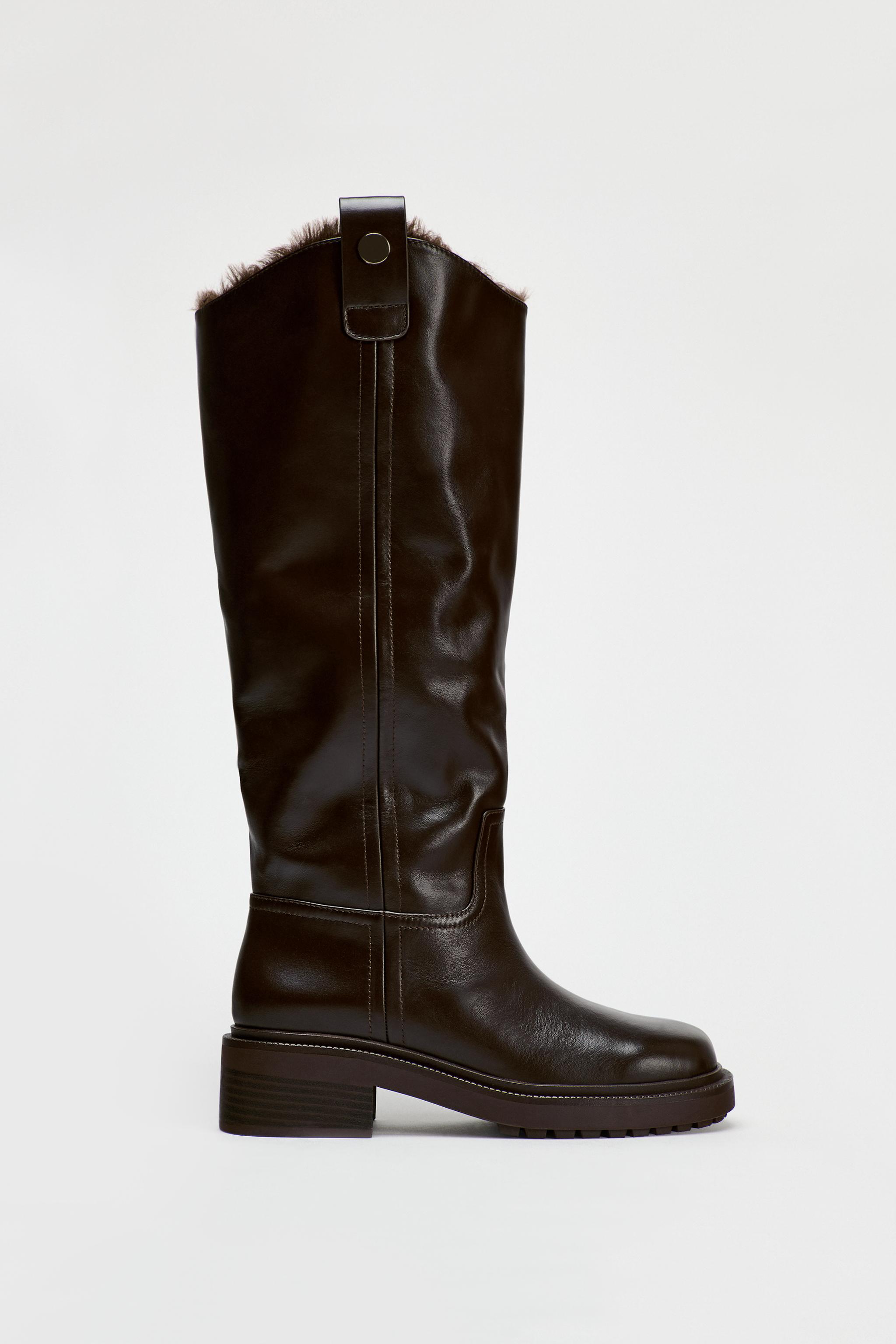 Bottes cuir zara best sale