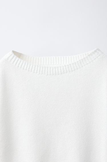 PULL COL BATEAU - Écru de Zara - Image 2
