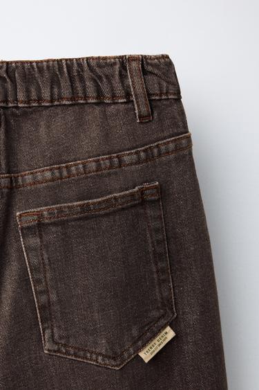 JEANS BALLOON EFFET DÉLAVÉ - Marron de Zara - Image 3