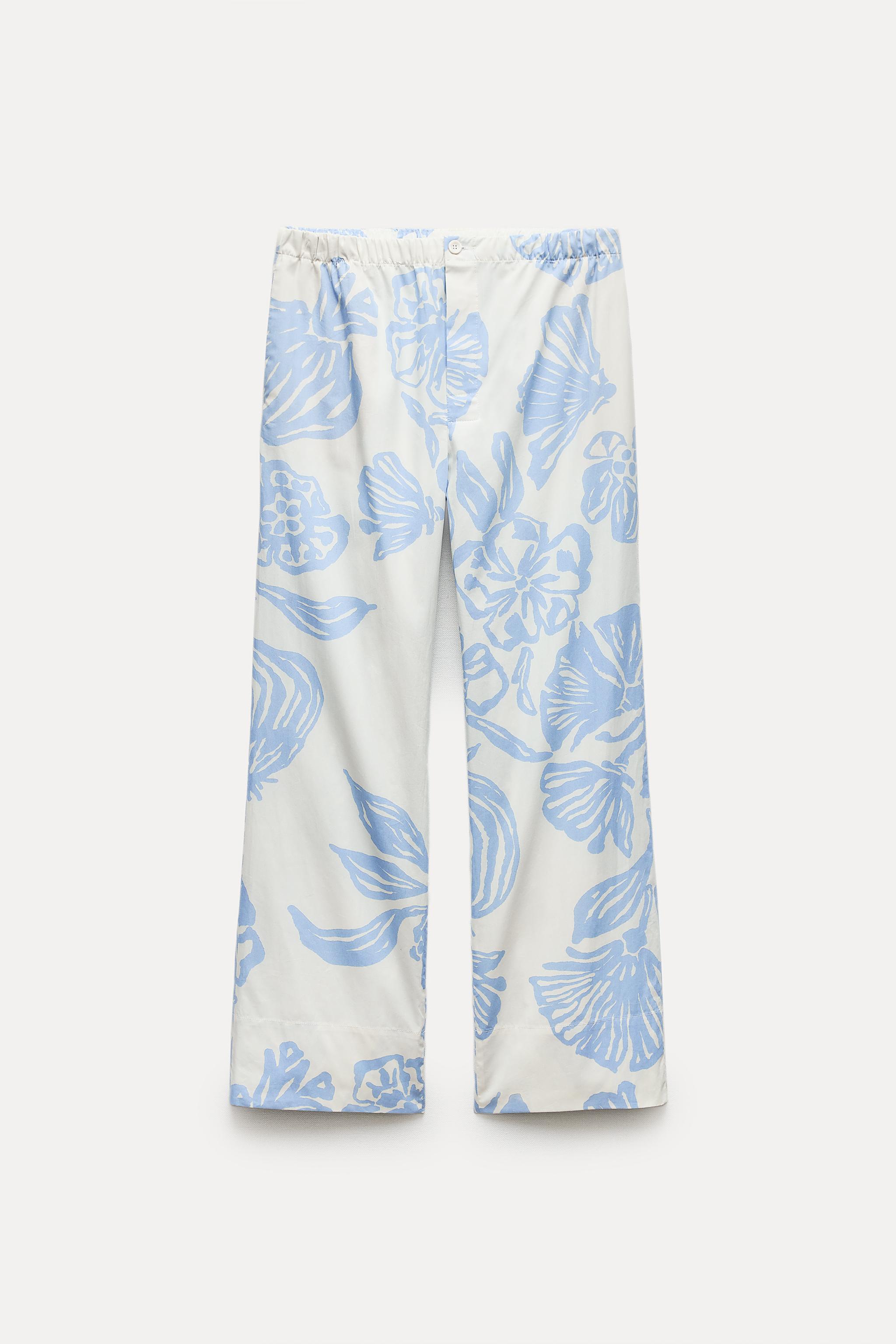 zara printed pajama pants