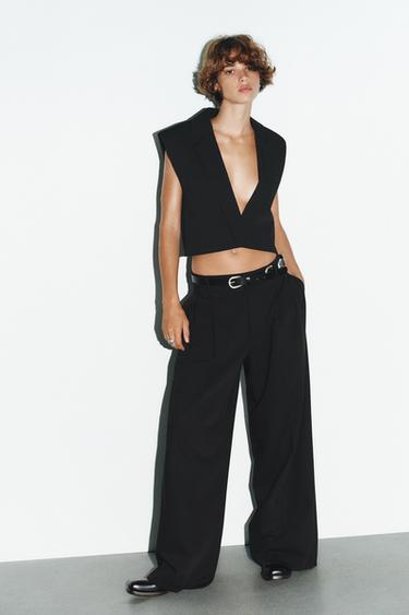 SHORT LAPEL WAISTCOAT - Black by Zara