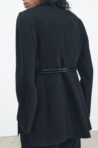 BLAZER CEINTURE ZW COLLECTION - Noir de Zara
