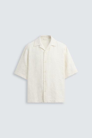 TEXTURED JACQUARD SHIRT - Oyster-white by Zara