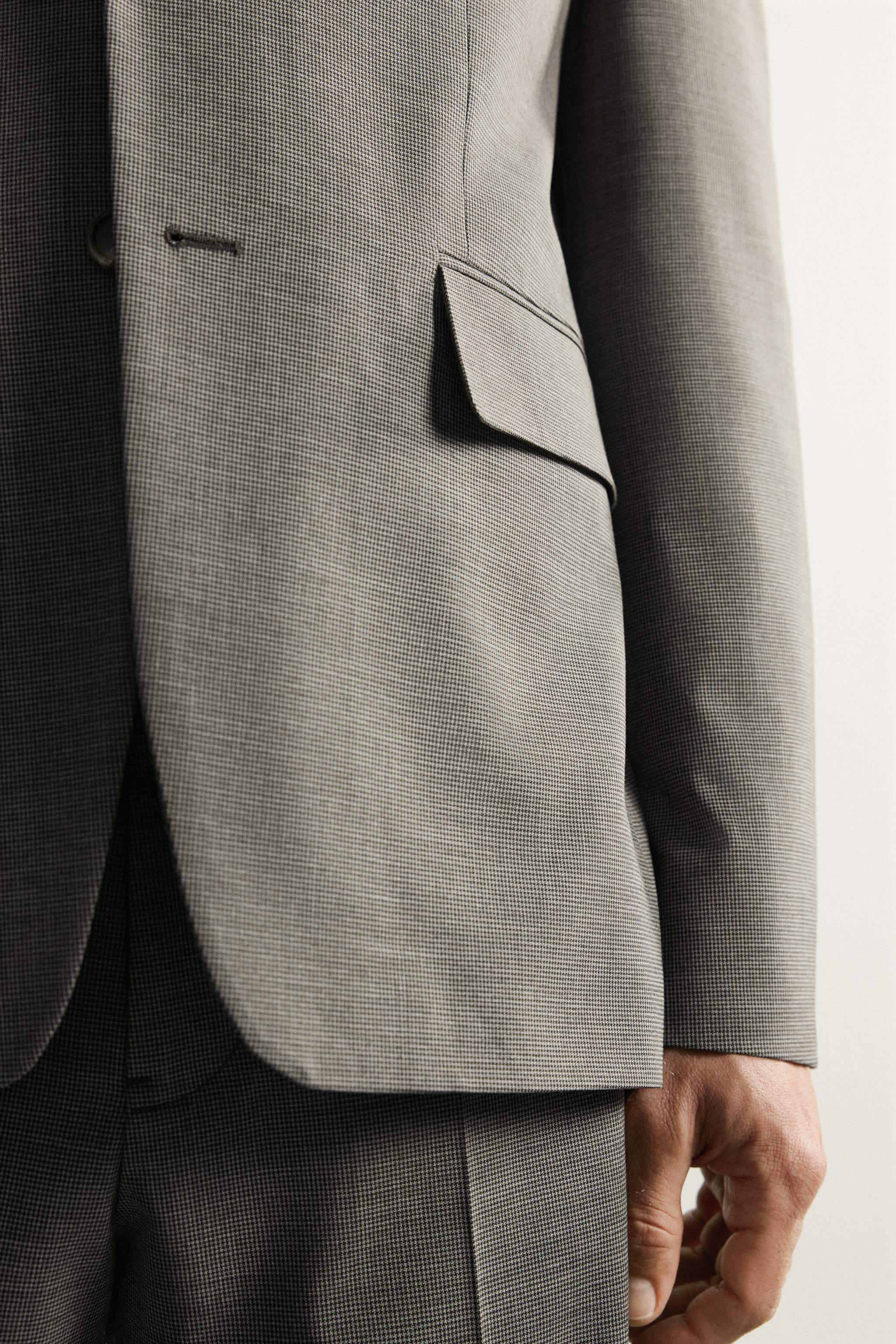 Zara KAZAYAĞI DESENLİ REGULAR FIT TAKIM BLAZER görsel 5
