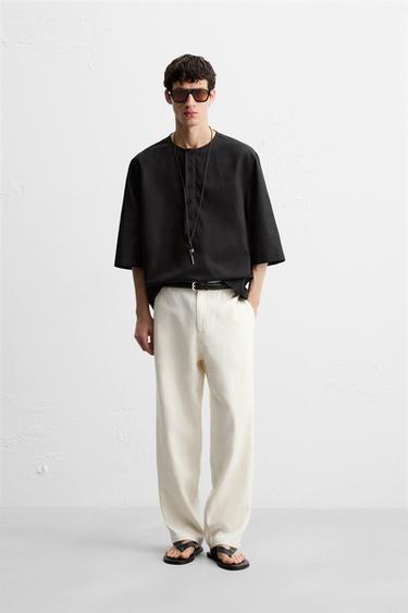 RELAXED FIT POLO SHIRT - Black by Zara