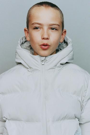 워터 리펠런트 라벨 퀼티드 코트 - Zara 아이스