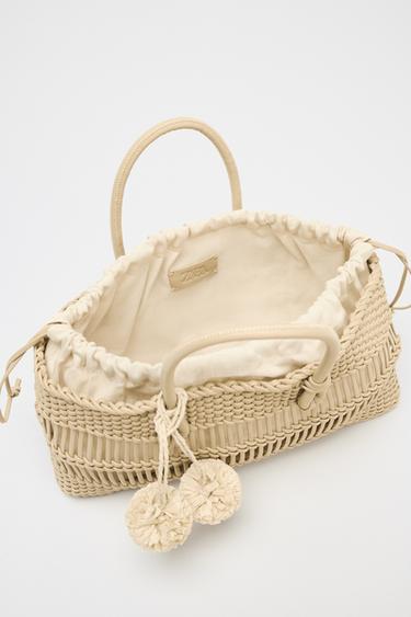 SAC À MAIN TRESSÉ - Beige de Zara - Image 5