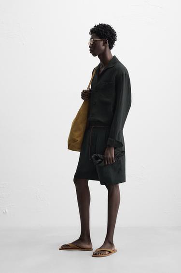 CHEMISE JACQUARD RAYURES - Noir de Zara - Image 3