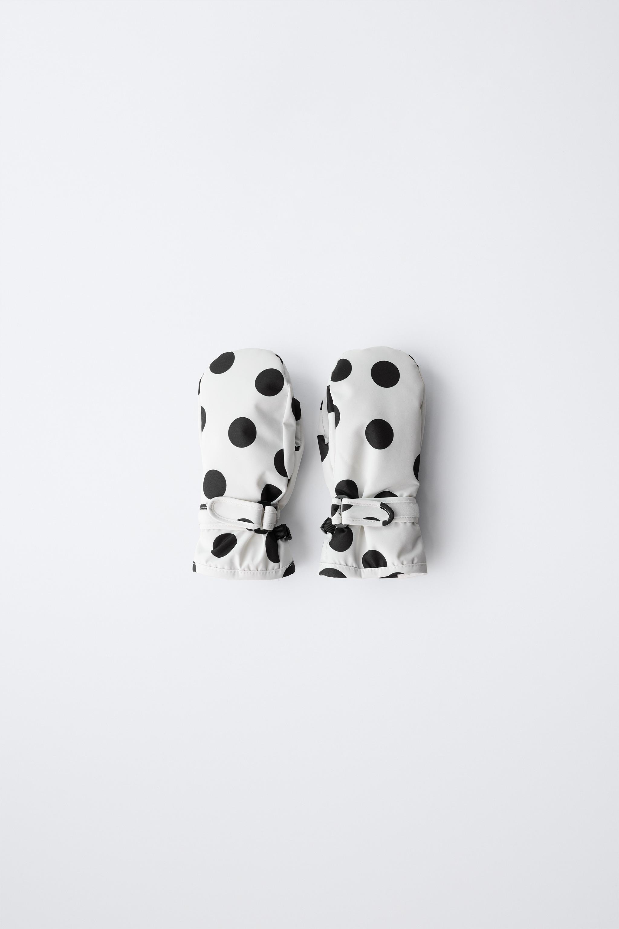 NYLON POLKA DOT WINDPROOF MITTENS
