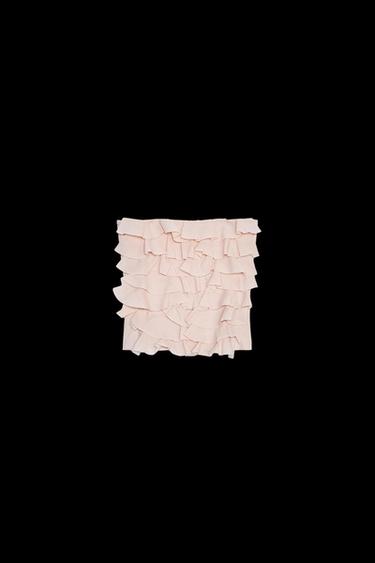 Zara RUFFLED STRAPLESS TOP - Beige-pink