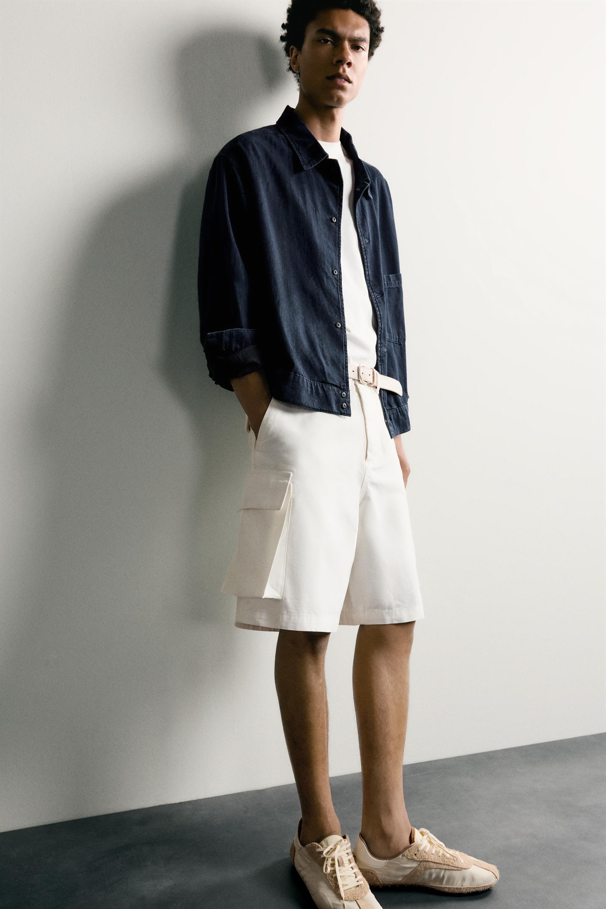 RELAXED FIT CANVAS CARGO SHORTS