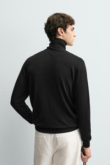 PULL COL MONTANT BASIQUE - Noir de Zara - Image 2