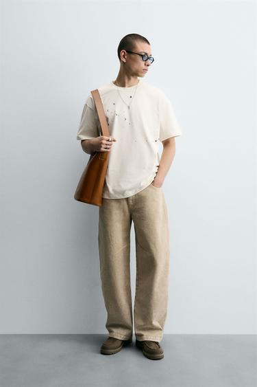 PAINT SPLATTER T-SHIRT - Oyster-white by Zara - Image 0