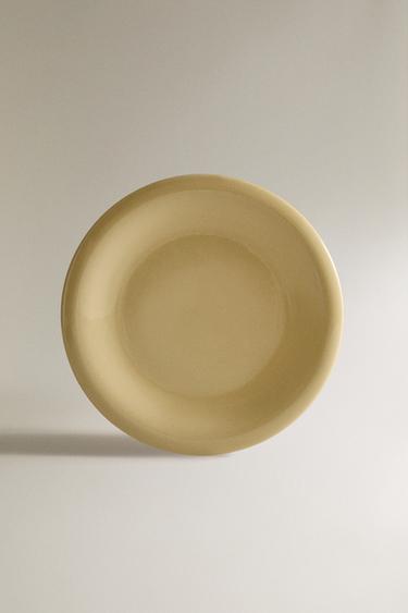 Zara ENAMELLED STONEWARE DINNER PLATE - 奶油色