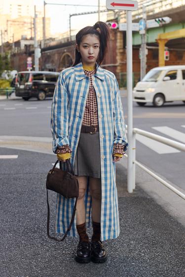 ギンガムチェックトレンチコート青色/白色0Zaraのギンガムチェックトレンチコート - 青色/白色 - 画像 0