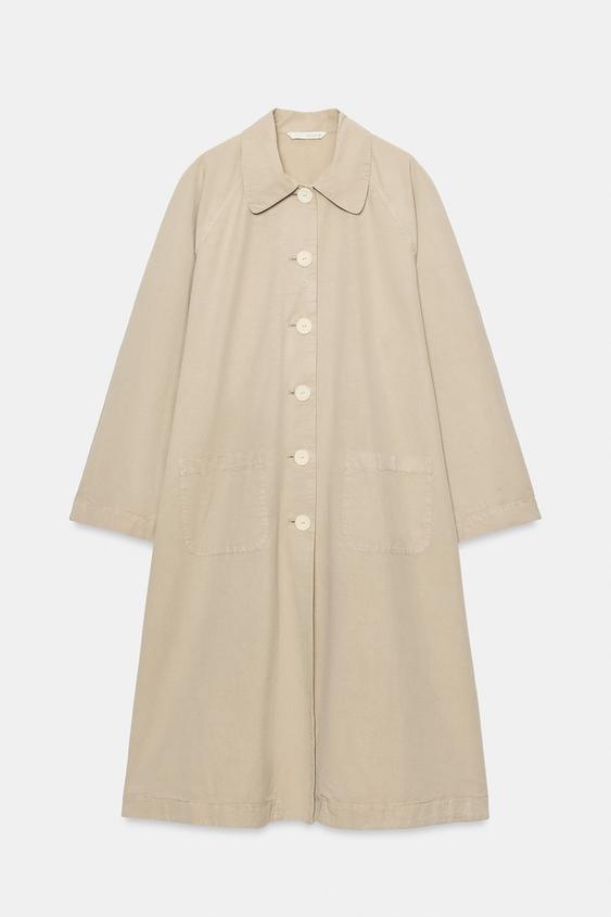 ZW COLLECTION LONG TRENCH COAT - Sand by Zara - Image 0