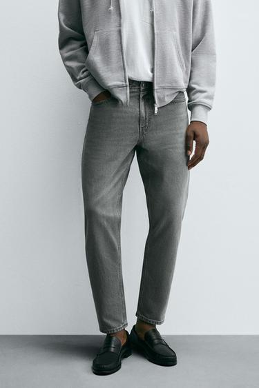 JEANS SLIM TAPERED FIT - Gris de Zara