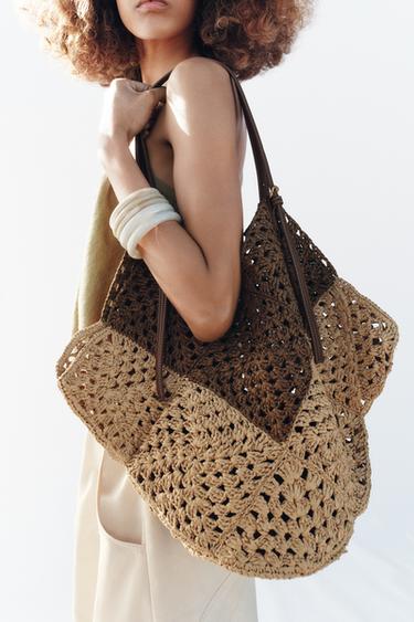 BRAIDED TOTE BAG - Light beige by Zara - Image 1
