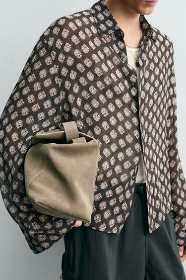 FLOWING GEOMETRIC PRINT SHIRT - Brown by Zara - Image 5