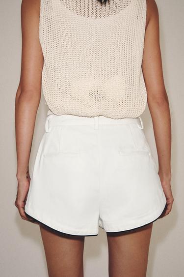 ZW COLLECTION DARTED DENIM SHORTS - White by Zara - Image 2