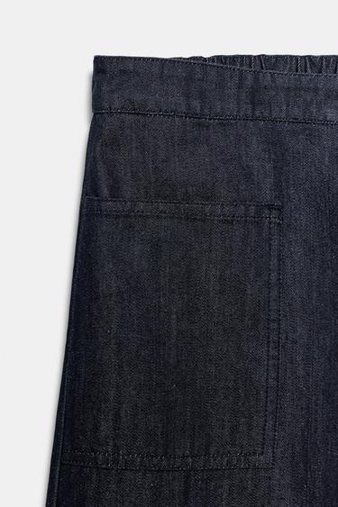 ZW COLLECTION DENIM TROUSERS WITH POCKETS - Blue by Zara - Image 6