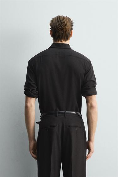 LIMITED EDITION FLOWING WOOL BLEND SHIRT - Brown by Zara - Image 2