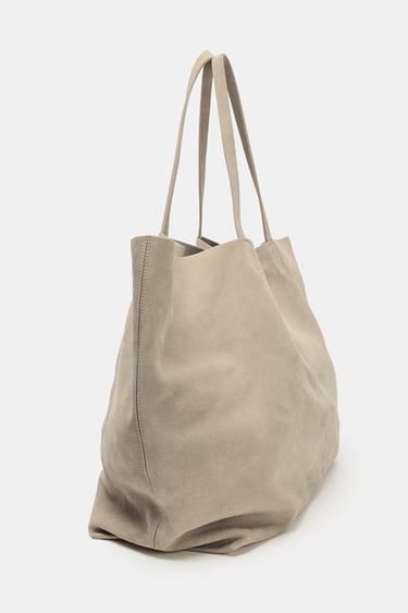 SAC MAXI SHOPPER EN CROÛTE DE CUIR - SABLE/MARRON de Zara - Image 5