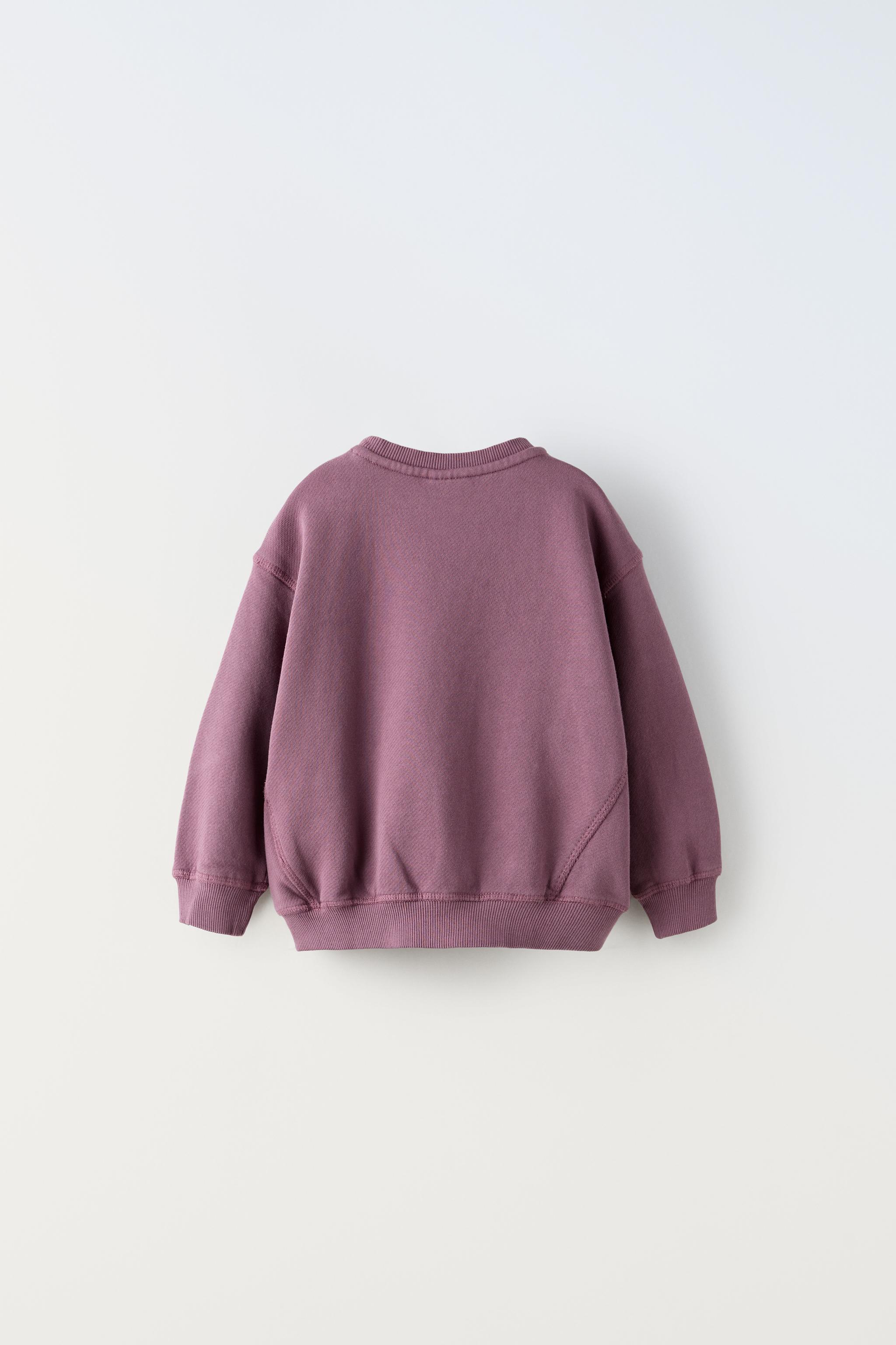 PLUSH SEAM DETAIL SWEATSHIRT - Purple | ZARA Canada