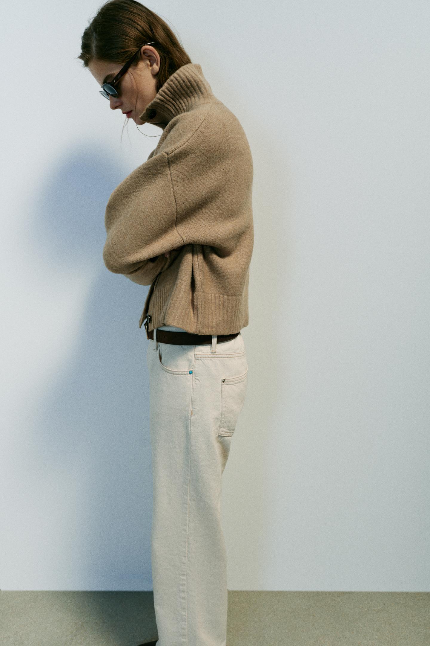 Женский кардиган Zara High Neck, цвет: Серо-коричневый коричневый — фото 5