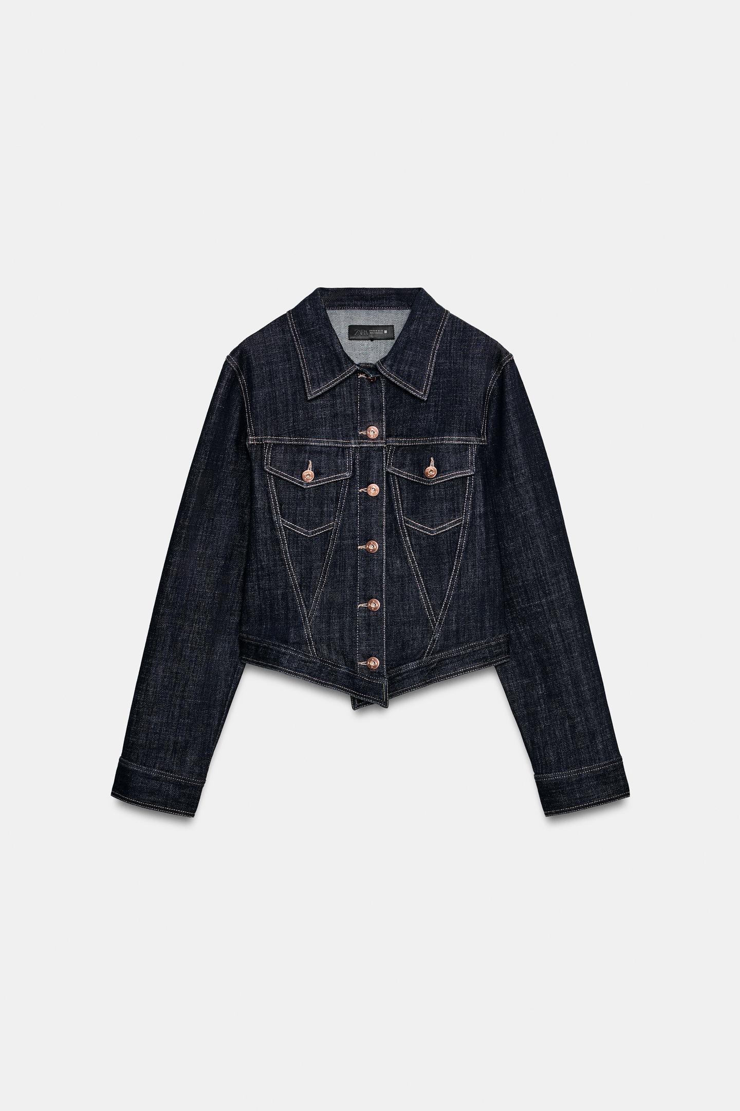 Женская куртка Zara Z1975 Denim Jacket, цвет: Синий — фото 7