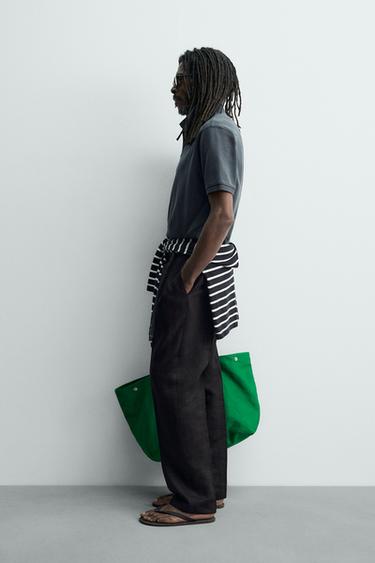 POLO EN PIQUÉ DÉLAVÉ AARON LEVINE X ZARA - Bleu marine de Zara - Image 3