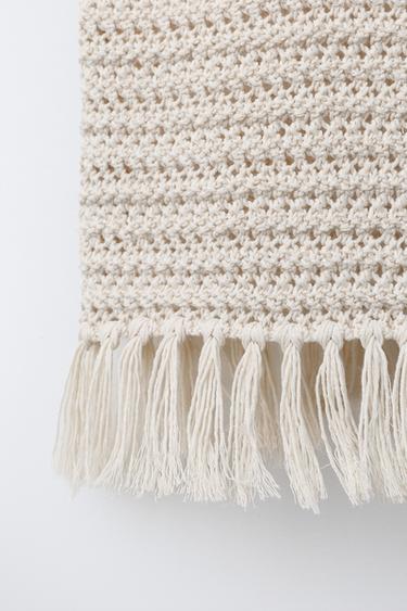 TOP EN MAILLE À FRANGES - Écru de Zara - Image 3