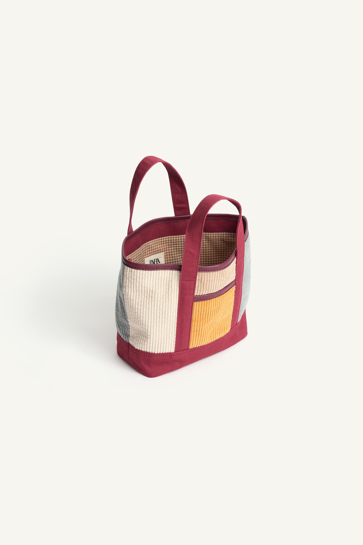 Детская сумка Zara Limited Edition Colorblock Corduroy Crossbody, цвет: Разноцветный — фото 6